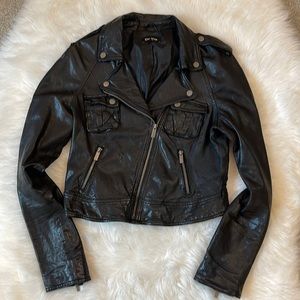 VGUC Medium Bebe Y2K Genuine Black Leather Moto Jacket!